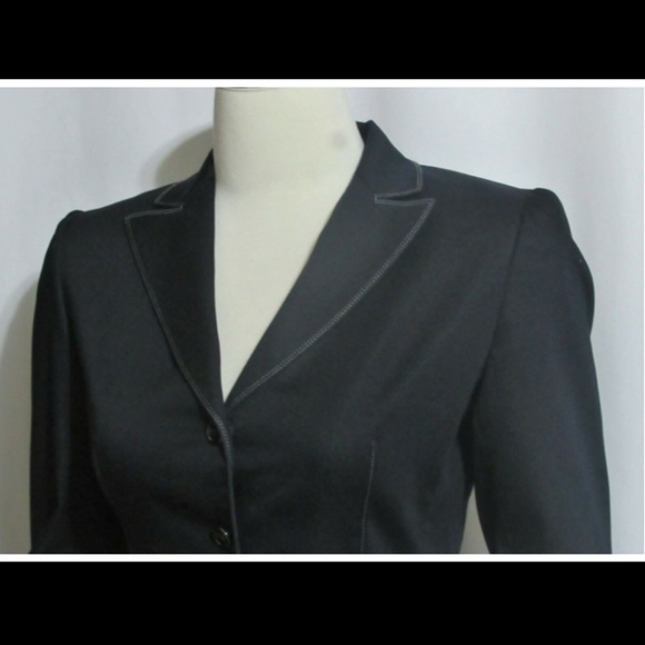 NEW TAHARI Black Stretch Short Blazer Jacket 2 - Picture 2 of 5
